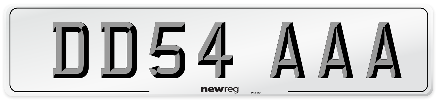 DD54 AAA Number Plate from New Reg
